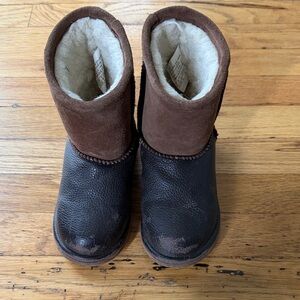 Emu Australia Kids Two-Tone Brown Shearling-Lined Winter Boots